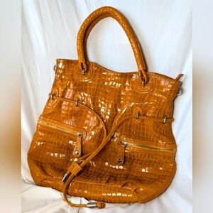 LIKE NEW CONDITION hype croc leather hobo satchel bag